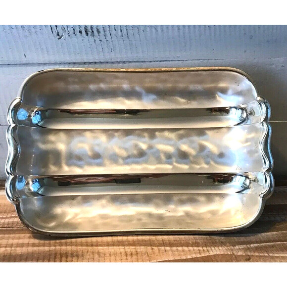 Vintage 1950s WMF-IKORA Silver Plate Footed Serving Tray Swirl Brushed Finish - Picture 2 of 12